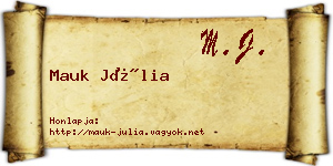 Mauk Júlia névjegykártya